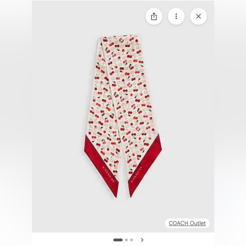 Coach Sculpted C Cherries silk scarf - Picture 3 of 3